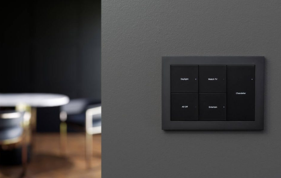 Lux by Control4 designer keypad with laser-engraved scene labels